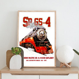 Classic Southern Pacific GS-4 Steam Locomotive Poster