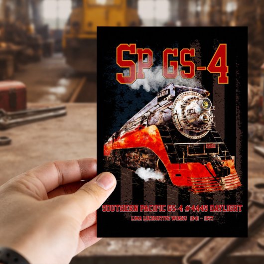 Classic Southern Pacific GS-4 Steam Locomotive Postkarte