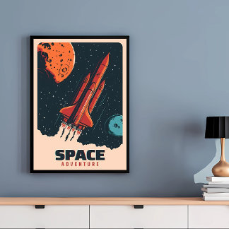 Classic Space Adventure Vintag Poster