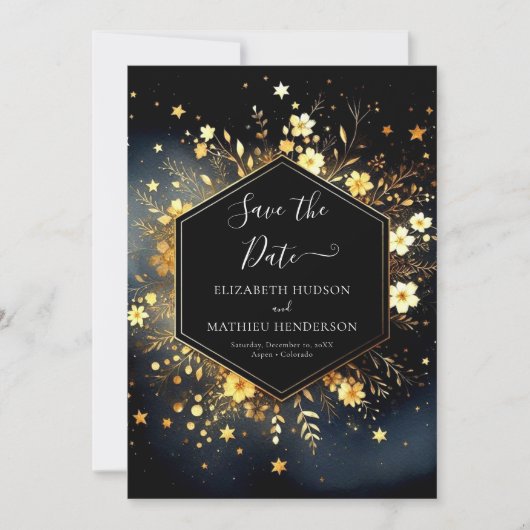 Classic Space Celestial Wedding Save The Date (Vorderseite)