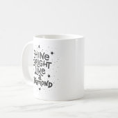 Classic Sparkle Bold Playful Star Monochrome Kaffeetasse (Vorderseite Links)