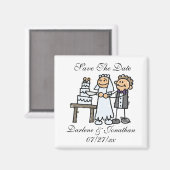 Classic speichern Sie das Datum der Hochzeitsnamen Magnet (Vorderseite/Rückseite)