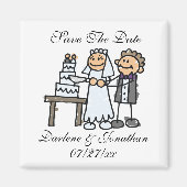 Classic speichern Sie das Datum der Hochzeitsnamen Magnet (Vorne)