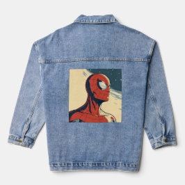 Classic Spider-Man with Dynamic Cosmic Background Jeansjacke