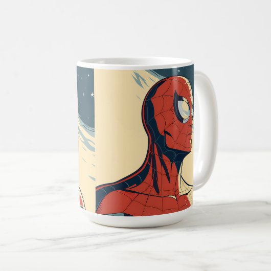 Classic Spider-Man with Dynamic Cosmic Background Kaffeetasse (VorderseiteRechts)