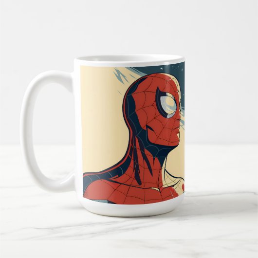 Classic Spider-Man with Dynamic Cosmic Background Kaffeetasse (Links)