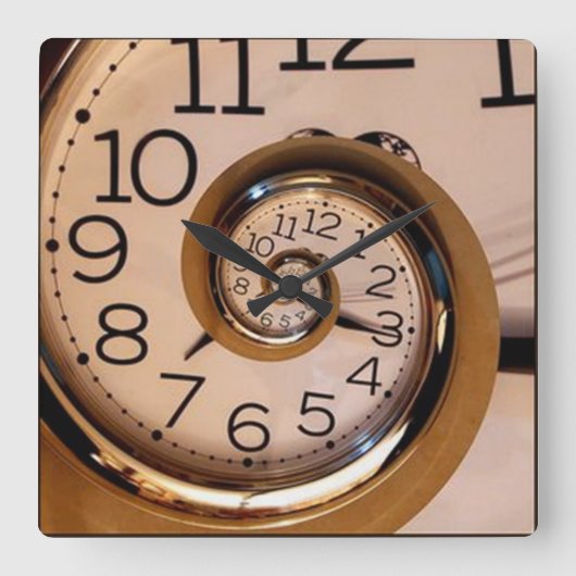 Classic Spiral Wall Clock Quadratische Wanduhr (Vorderseite)