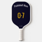 Classic Sporty Pickleball Mom Custom Name Number Schläger (Rückseite)