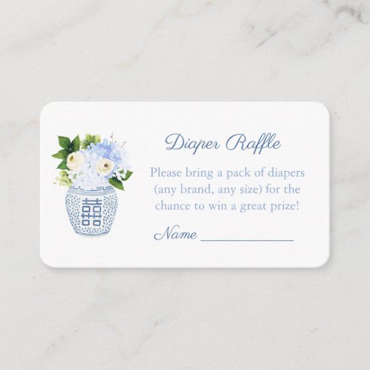 Classic Spring Floral Ginger Jar Diaper Raffle Begleitkarte (Vorderseite)