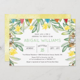 Classic Spring Garden Greenery Baby Dusche Einladung