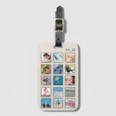 Classic Square Frame Foto Collage Gepäckanhänger (Vorderseite Vertikal)