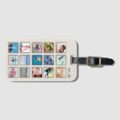 Classic Square Frame Foto Collage Gepäckanhänger (Vorderseite (Horizontal))