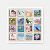 Classic Square Frame Foto Collage Serviette (Vorderseite)
