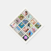 Classic Square Frame Foto Collage Serviette (Ecke)