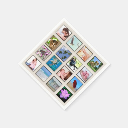 Classic Square Frame Foto Collage Serviette (Ecke)