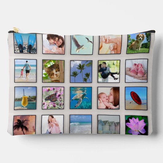 Classic Square Frame Foto Collage Zubehörtasche (Vorderseite)