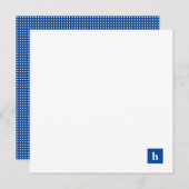 Classic Square Monogram Personalisiert Navy Blue Mitteilungskarte (Vorne/Hinten)