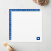 Classic Square Monogram Personalisiert Navy Blue Mitteilungskarte (Vorderseite/Rückseite Beispiel)