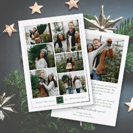 Classic Square Monogramm Minimalistisch 6 FotoColl Folien Feiertagskarte