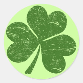 Classic St Paddys Kleeblatt Runder Aufkleber
