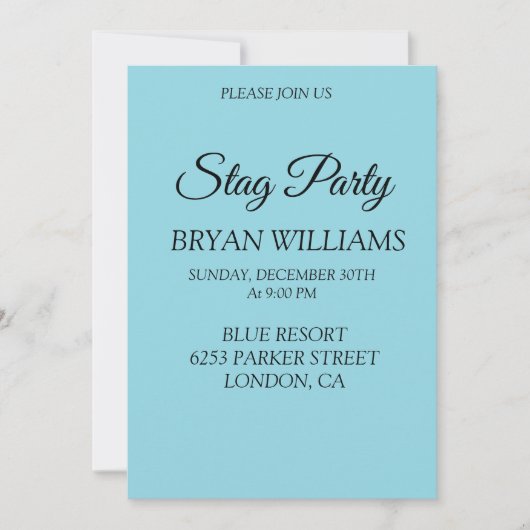 Classic Stag Party Einladung (Vorderseite)