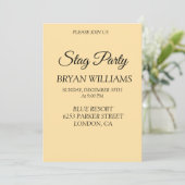 Classic Stag Party Einladung (Stehend Vorderseite)