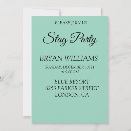 Classic Stag Party Einladung (Vorderseite)