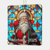 Classic Stained Glass Santa Keramikornament (Links)