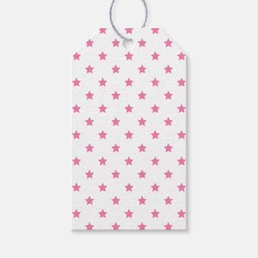 Classic Stars Fuchsia Pink - White Geschenkanhänger (Vorderseite)