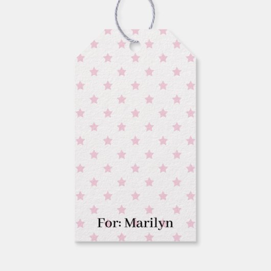 Classic Stars Fuchsia Pink - White Geschenkanhänger (Rückseite)