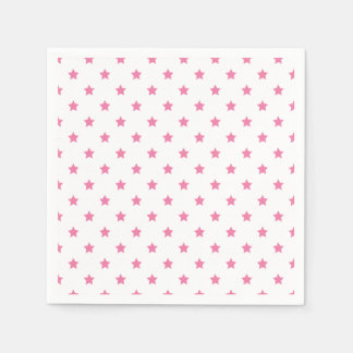 Classic Stars Fuchsia Pink - White Serviette