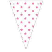 Classic Stars Fuchsia Pink - White Wimpelkette (Dritte Fahne)