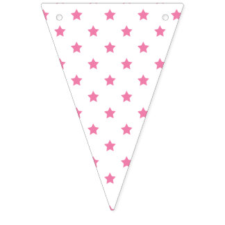Classic Stars Fuchsia Pink - White Wimpelkette