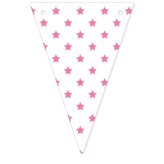 Classic Stars Fuchsia Pink - White Wimpelkette (Erste Fahne)