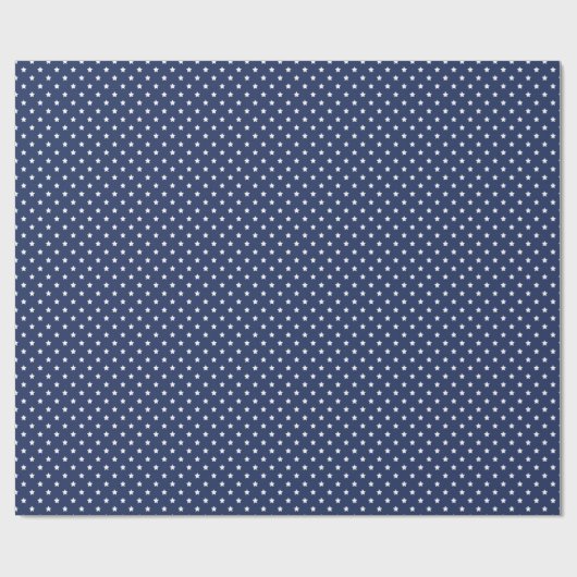 Classic Stars White - Navy Blue Geschenkpapier (Flach)