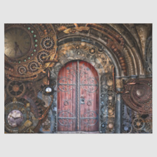 Classic Steampunk Gebäude & Door Seidenpapier