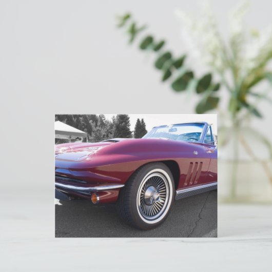 Classic Stingray Corvette Postkarte (Stehend Vorderseite)
