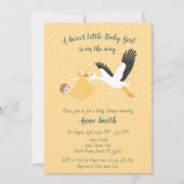 Classic Stork Baby Shower Einladung (Vorderseite)