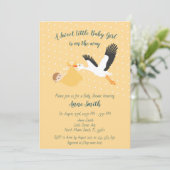 Classic Stork Baby Shower Einladung (Stehend Vorderseite)