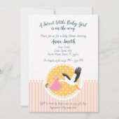 Classic Stork Baby Shower Einladung (Vorderseite)