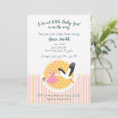 Classic Stork Baby Shower Einladung (Stehend Vorderseite)