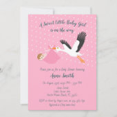 Classic Stork Baby Shower Einladung (Vorderseite)