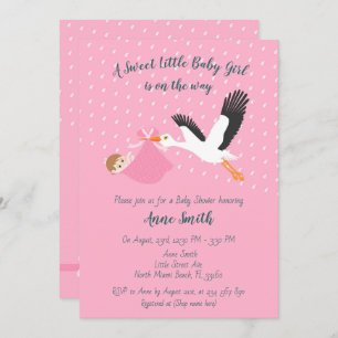 Classic Stork Baby Shower Einladung