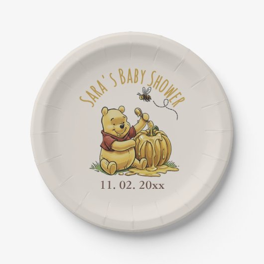 Classic Storybook Bear Baby Shower Paper Plate Pappteller (Vorderseite)