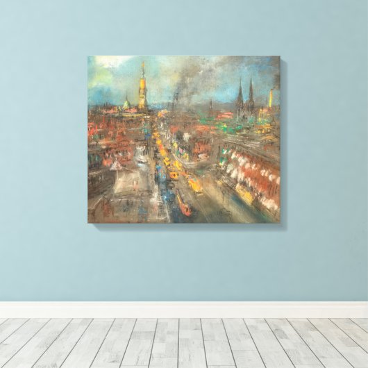 Classic Street Scene in Indianapolis (Indiana) Leinwanddruck (Insitu (Holzboden))