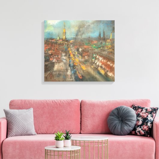 Classic Street Scene in Indianapolis (Indiana) Leinwanddruck (Insitu (Wohnzimmer))