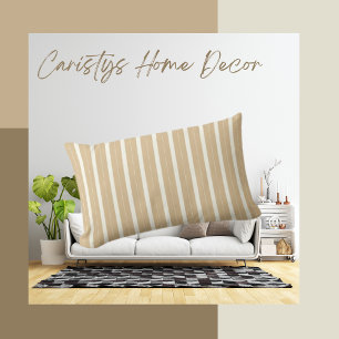 Classic Streifen Gold Tan und Creme Lendenkissen