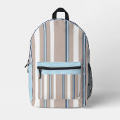 Classic Stripe Beige, white and blue  Bedruckter Rucksack (Vorderseite)