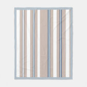 Classic Stripe Beige, white and blue  Fleecedecke (Vorderseite)