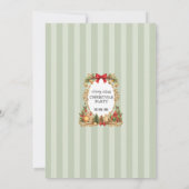 Classic Stripe Red Bow Christmas Party Einladung (Rückseite)